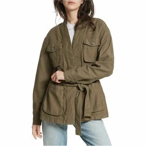 FREE PEOPLE Army Green In Our Nature Cargo Cotton Jacket Small Camo‎ Military